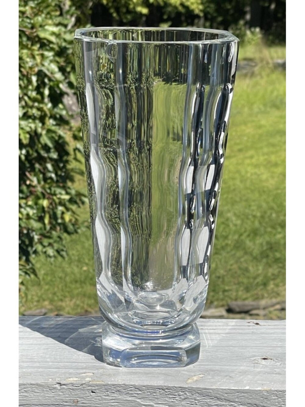 RETRO Vintage 20th C. Orrefors 9” Swedish Art Glass Vase Clear Modernist Scandi